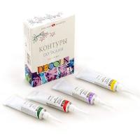 Декола Набор контуров акрил ткань цветные картон 4 шт х18мл