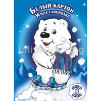 Набор для детского творчества из белого картона А-4 "Мишка" 8 л. /ст.30/.