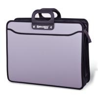 Портфель пласт. BRAUBERG ПОРТФОЛИО А3 470*380*130 мм, 3 отделения, на молнии, серый, 223080