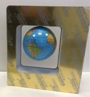 Глобус политический на магн.поле d 10см голубой, с подсветкой, вращающийся в окне 25*23см